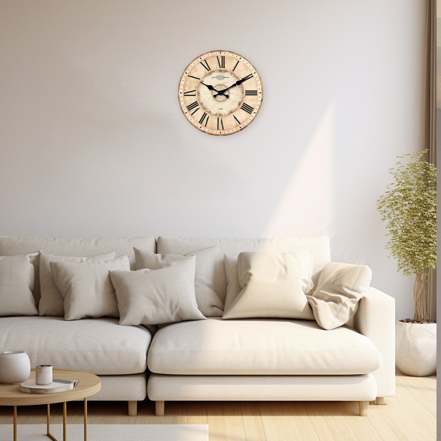 American Retro Large Wooden Wall Clock