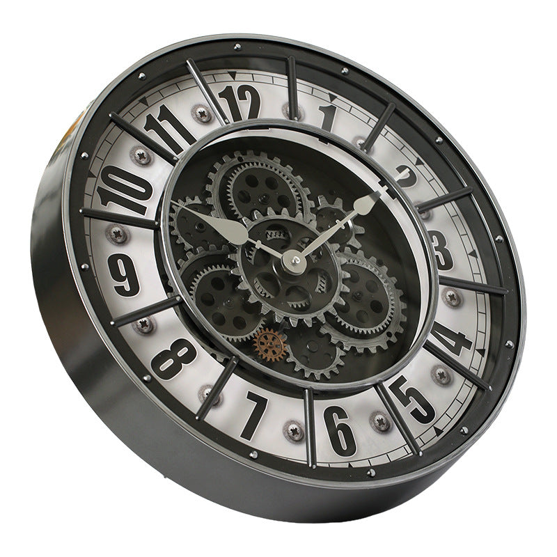Large Retro Industrial Roman Wall Clock