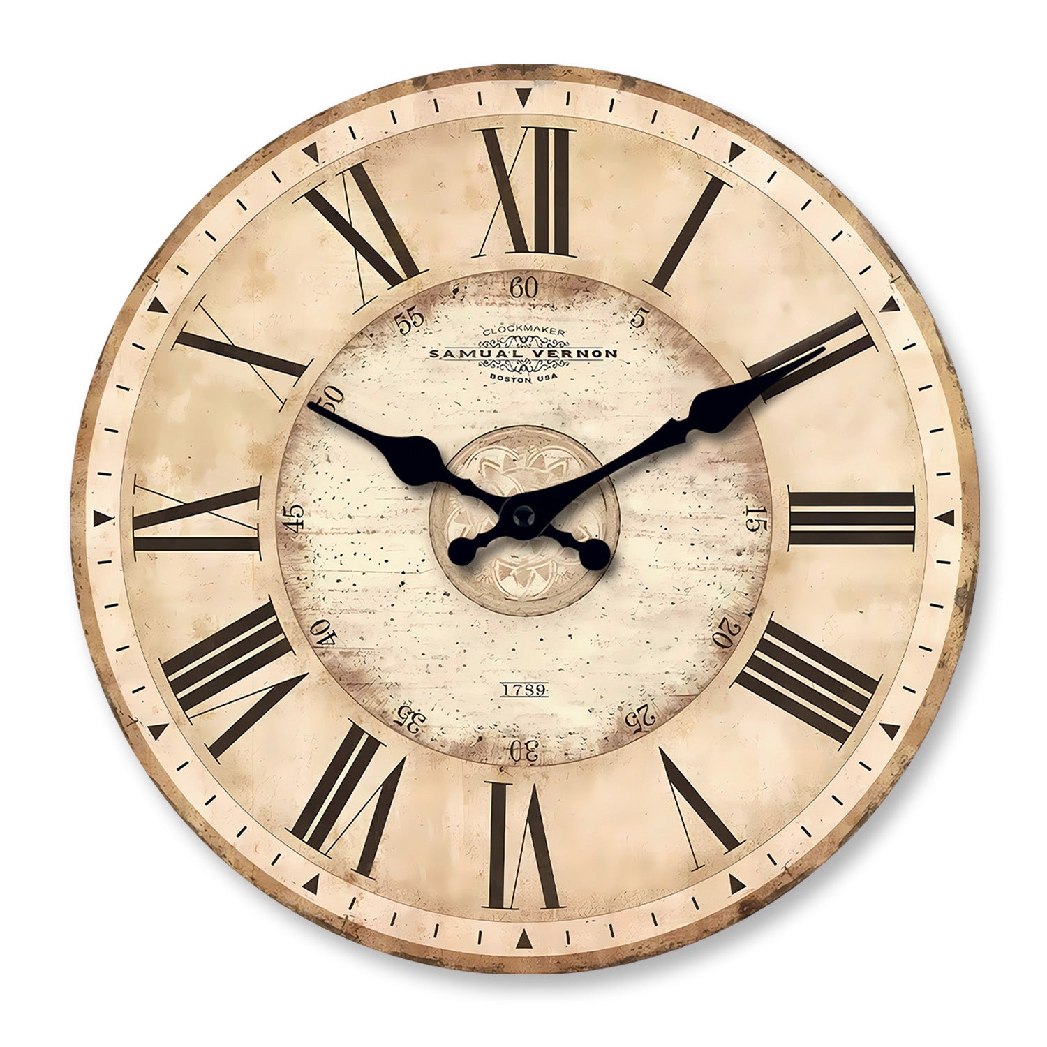 American Retro Large Wooden Wall Clock