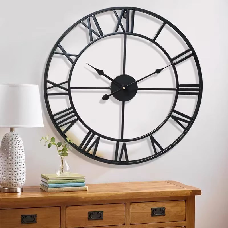 Large Retro Metal Wall Clock