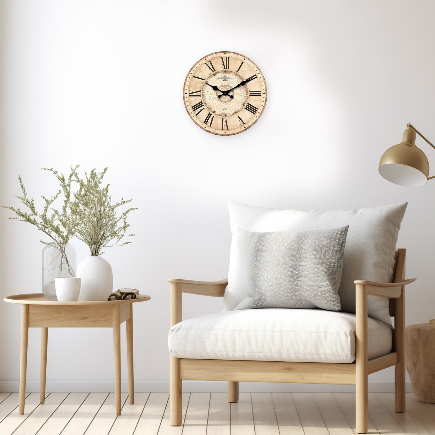 American Retro Large Wooden Wall Clock
