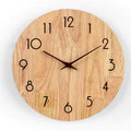 Japanese Style Simple Rubber Wood Wall Clock