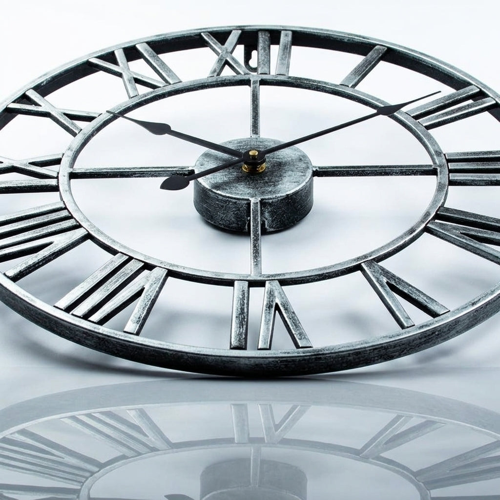 Large Retro Metal Wall Clock