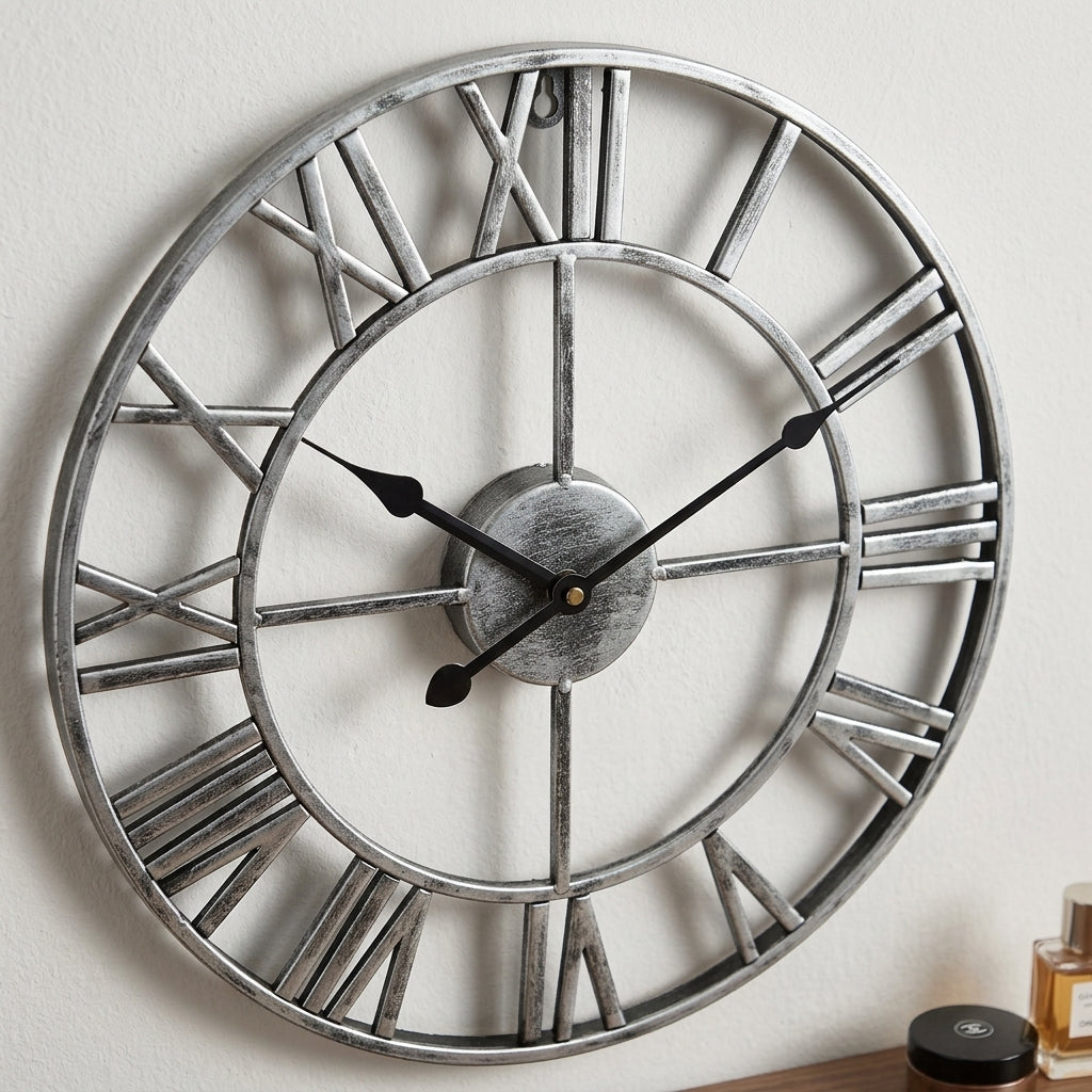 Large Retro Metal Wall Clock
