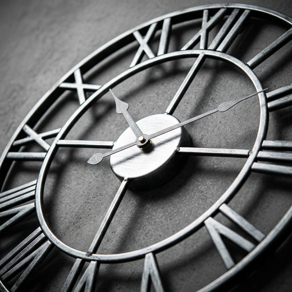 Large Retro Metal Wall Clock