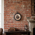 Moving Gears Roman Numeral Wall Clock - Antique