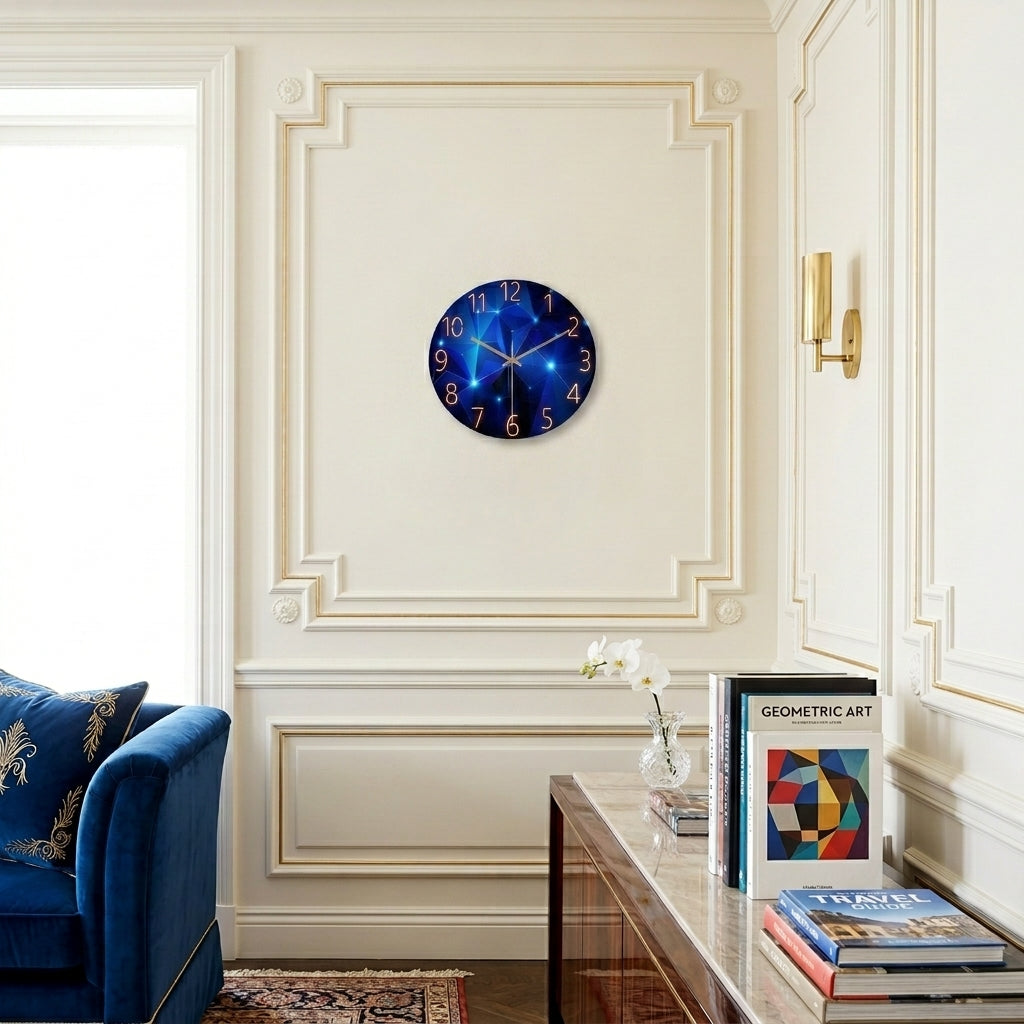 Dark Blue Thickened Glass - Living Room Galaxy Edition Wall Clock