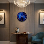 Dark Blue Thickened Glass - Living Room Galaxy Edition Wall Clock