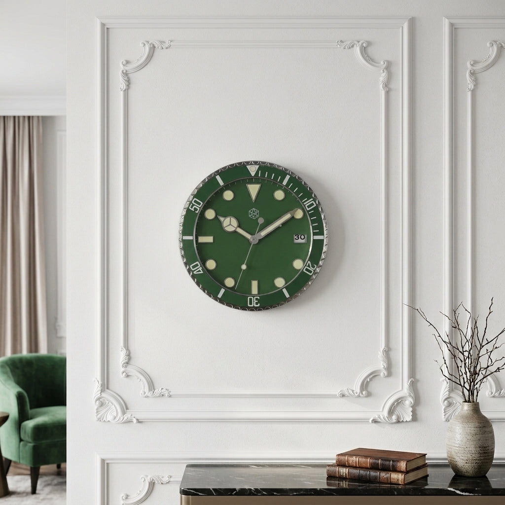 Luxury Creative Living Room Wall Clock - Oclo H4 Green