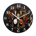 Marble-Patterned Wooden Wall Clock