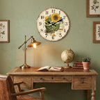 Vintage Sunflower Kitchen Wooden Wall Clock