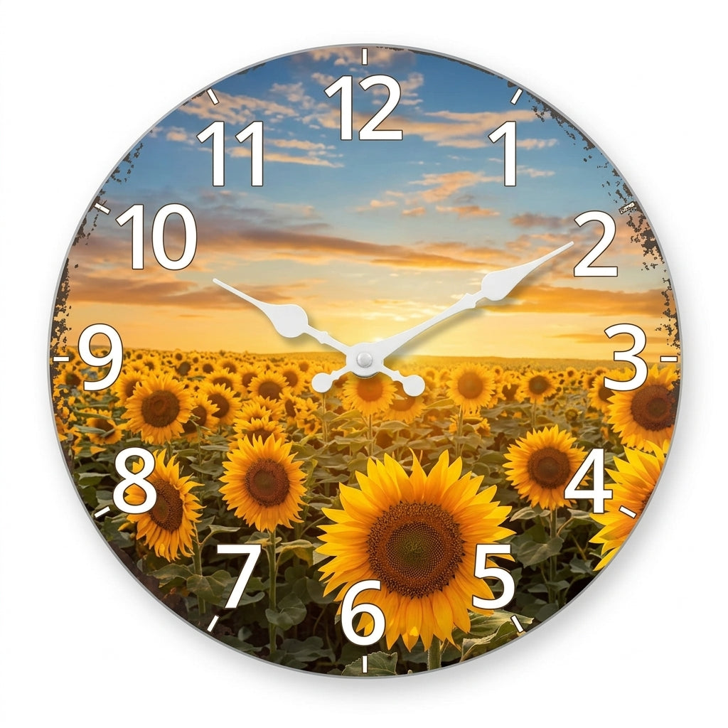 Sunflower Wall Clock, Silent Kitchen Wall Clock