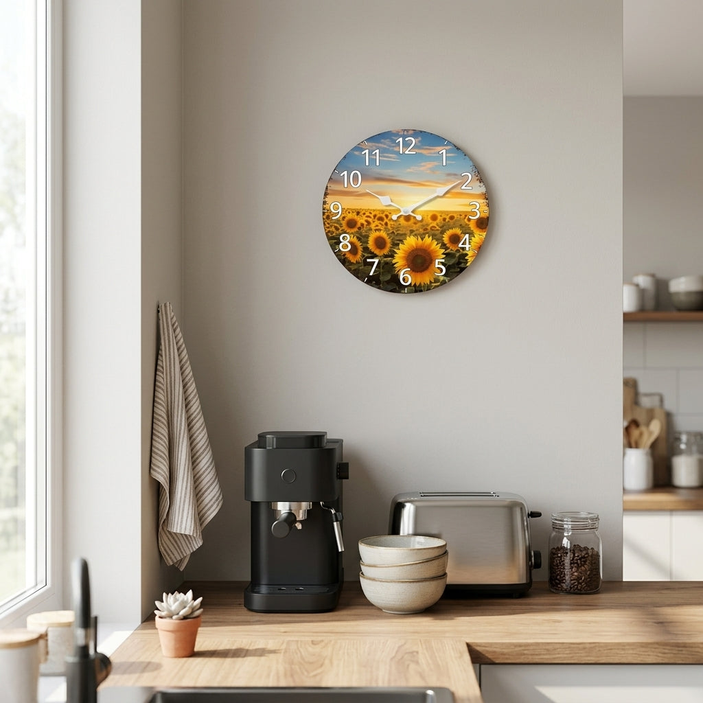 Sunflower Wall Clock, Silent Kitchen Wall Clock