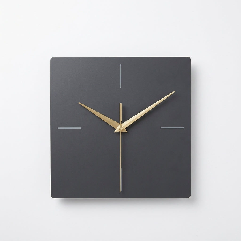 Modern Square Smart Metal Wall Clock - Black Wall Clock