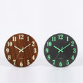 Luminous Brief Wooden Wall Clock - Dark Brown