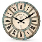 Vintage Wooden Wall Clock, Silent Quartz