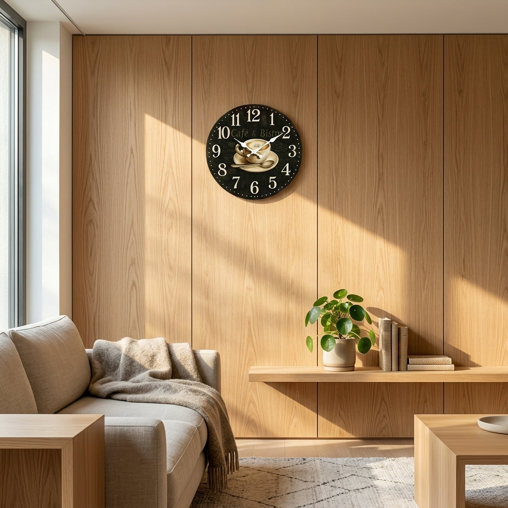 Kitchen Wall Clock Coffee Illustration