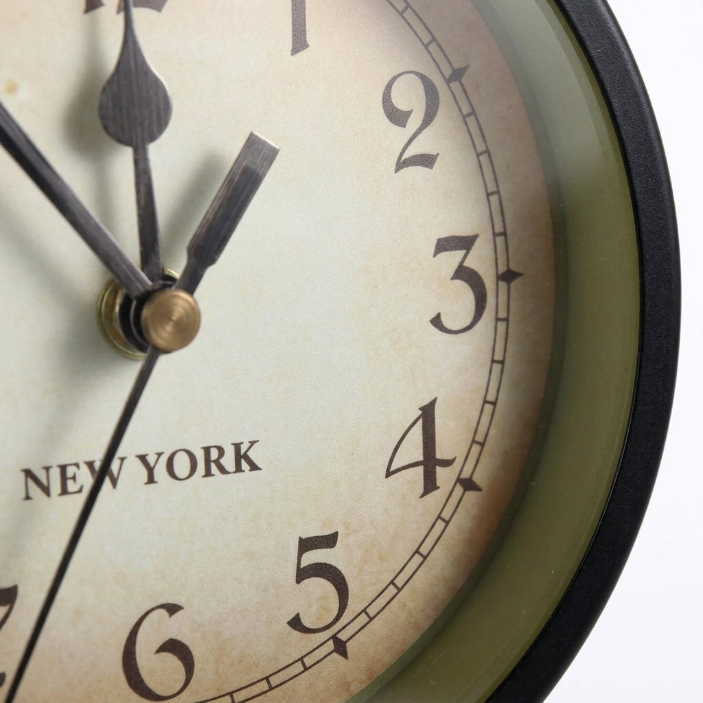 Retro Double-Sided Station Wall Clock - Antique