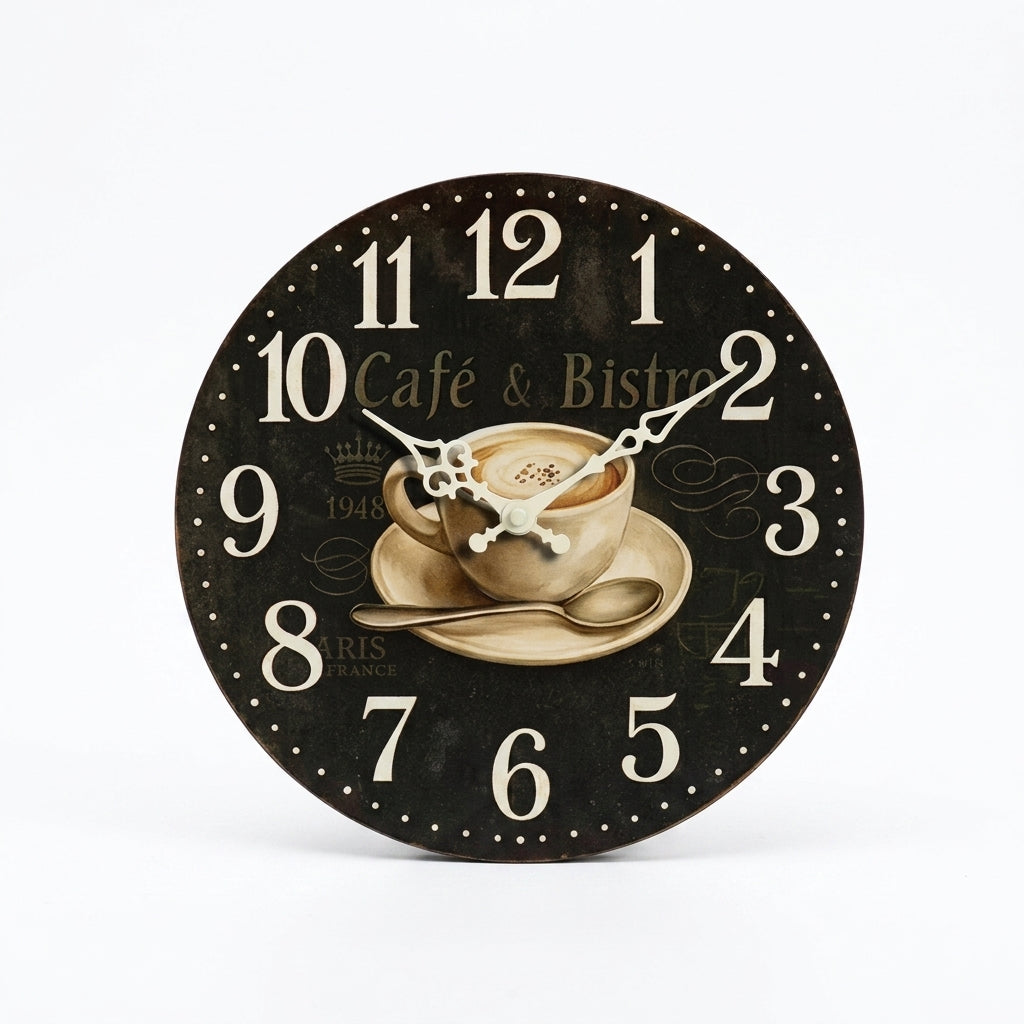 Kitchen Wall Clock Coffee Illustration