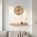 Modern Wood Grain Texture Wooden Wall Clock