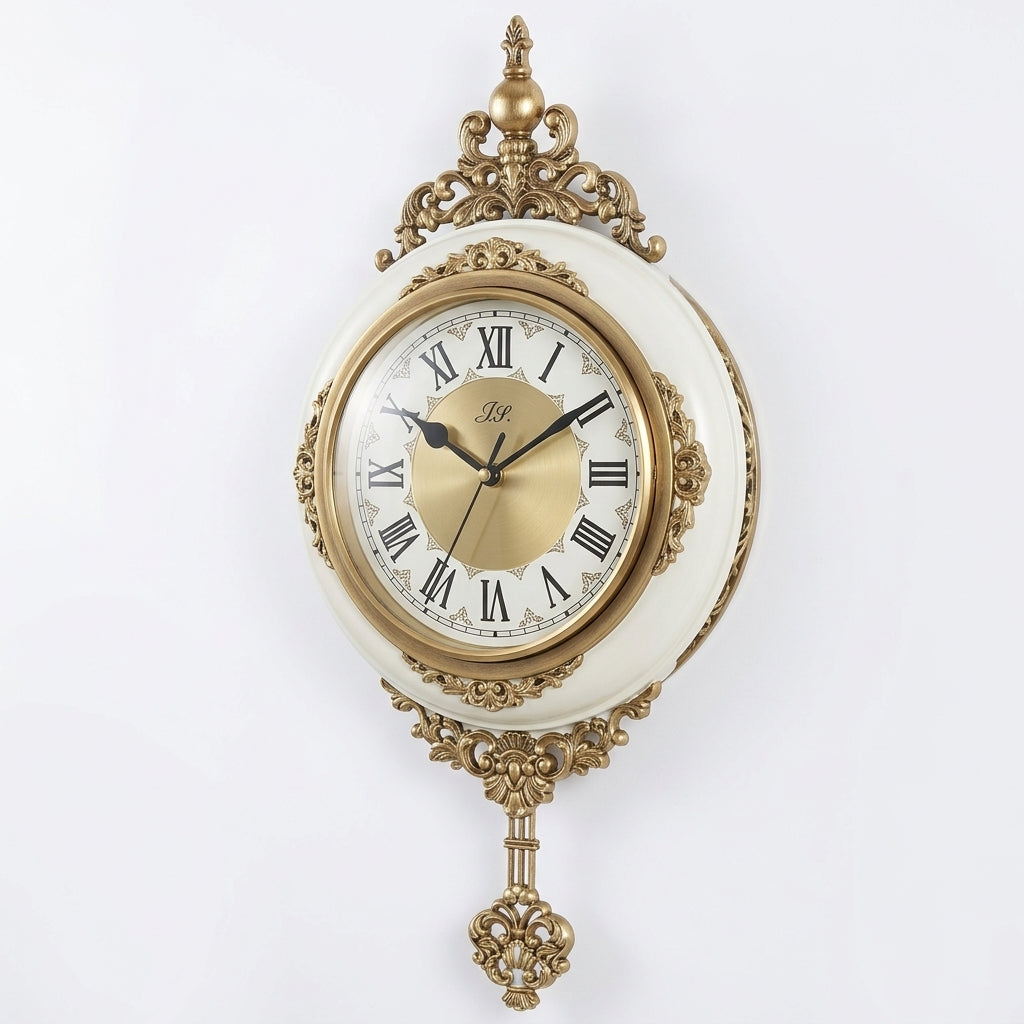 Retro European Wall Clock, Silent Acrylic Clock with Portrait Design