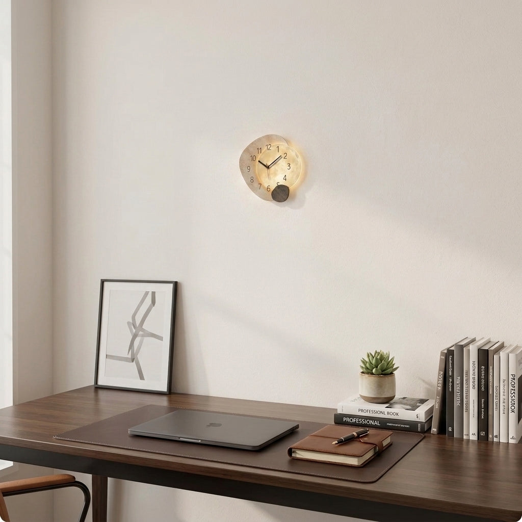 Modern Living Room Wall Clock Moon Design Silent