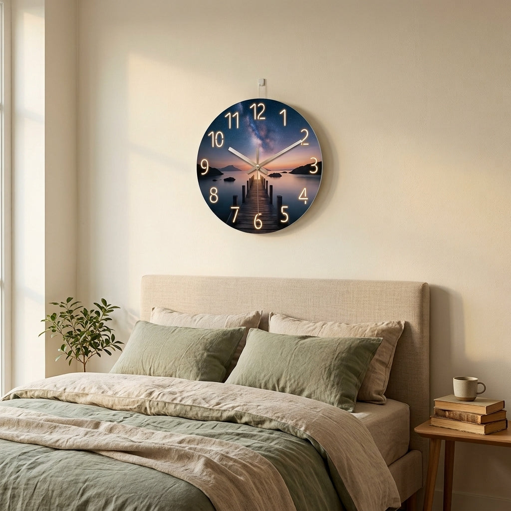 Sunset Wooden Wall Clock For Living Room