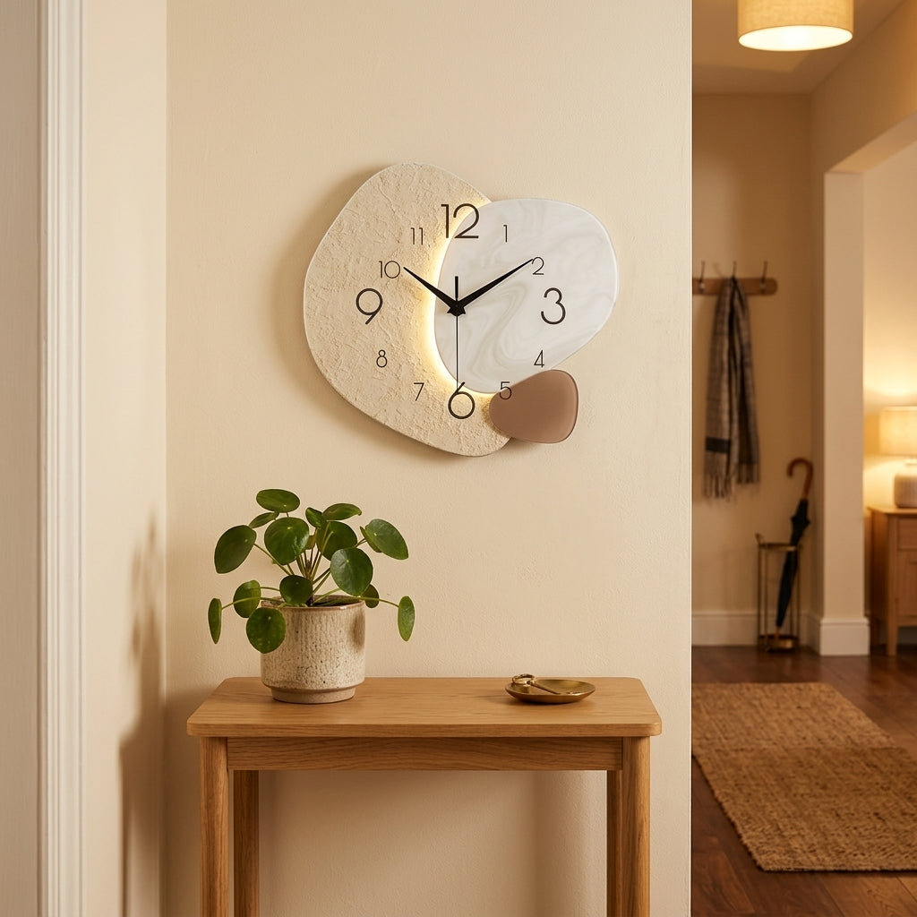 Modern Clock For Living Room Wall Scandinavian Design Silent