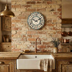 Vintage Wooden Wall Clock, Silent Quartz