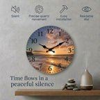 2D Sunset Wall Clock For Living Room