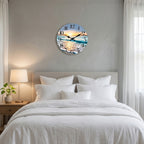 Seaside Sunset Wooden Wall Clock For Kicthen, Silent Quartz