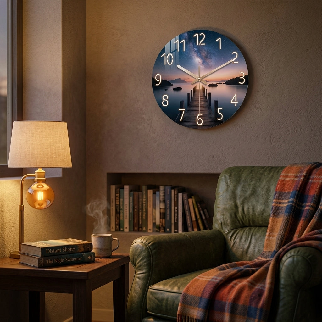 Sunset Wooden Wall Clock For Living Room