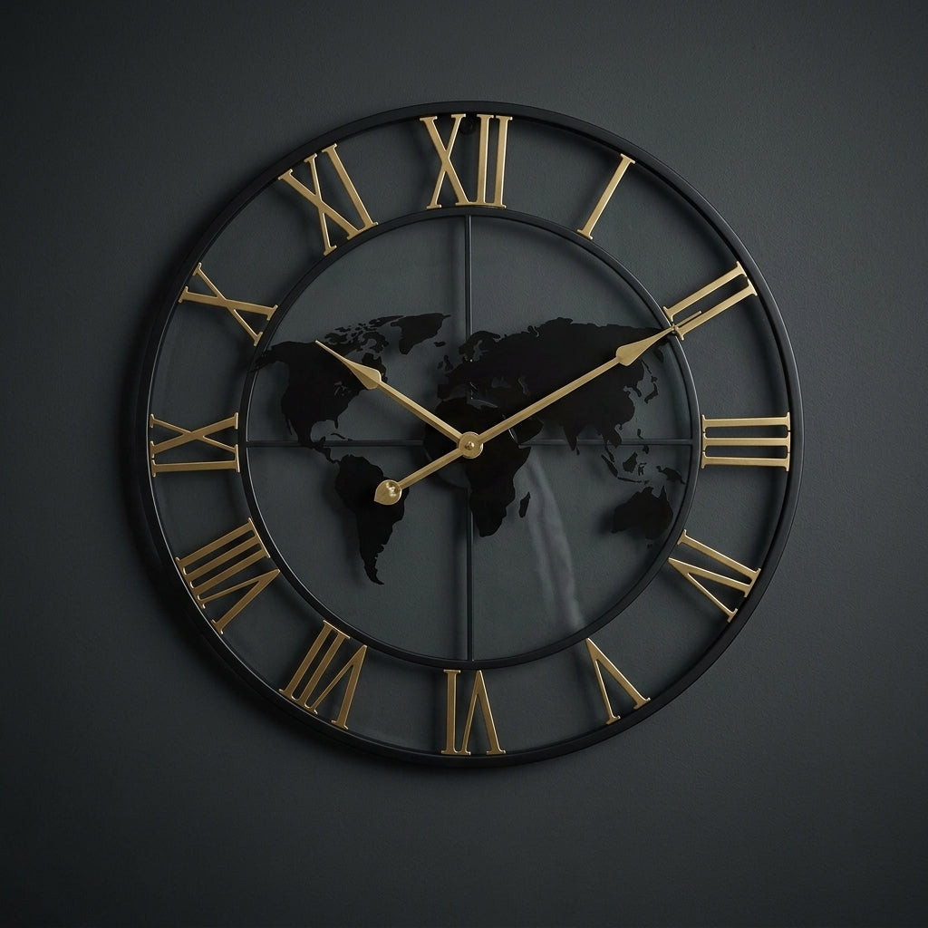 Vintage Industrial Iron Wall Clock