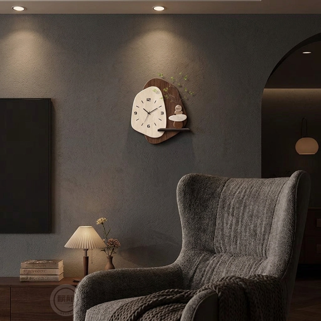Medieval Decorative Painting Stone Texture Wall Clock
