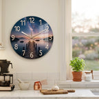 Sunset Wooden Wall Clock For Living Room