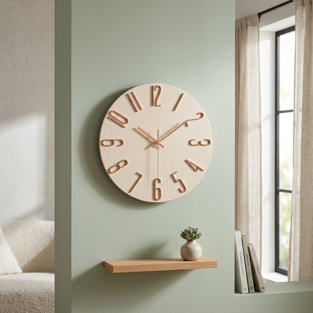 Modern Round Simple Silent Wall Clock