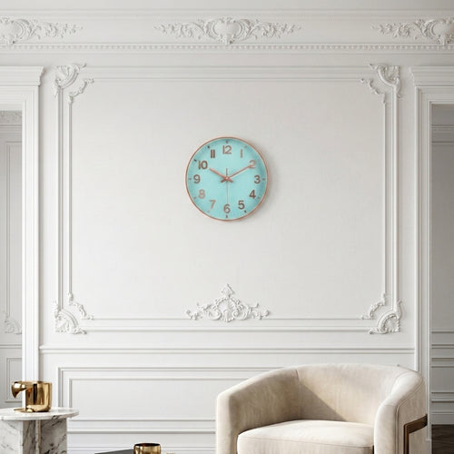 Classic Quartz Wall Clock - Living Room - Light Blue