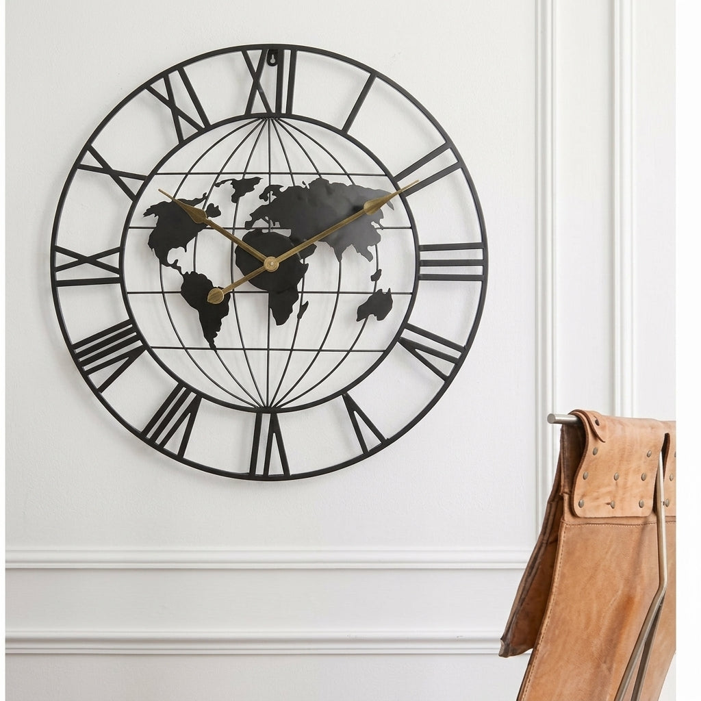 Vintage Industrial Iron Wall Clock