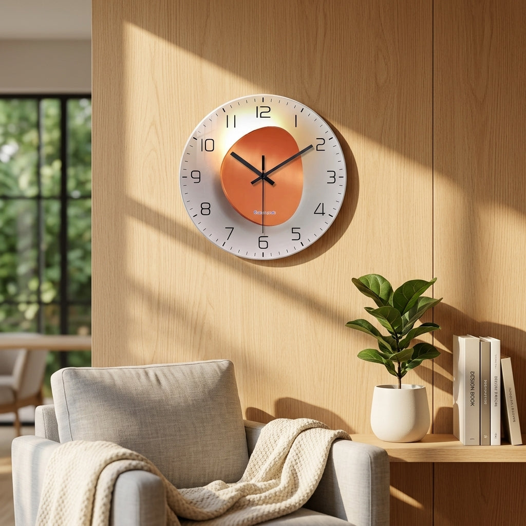 Modern Light Luxury Glass & Crystal Wall Clock