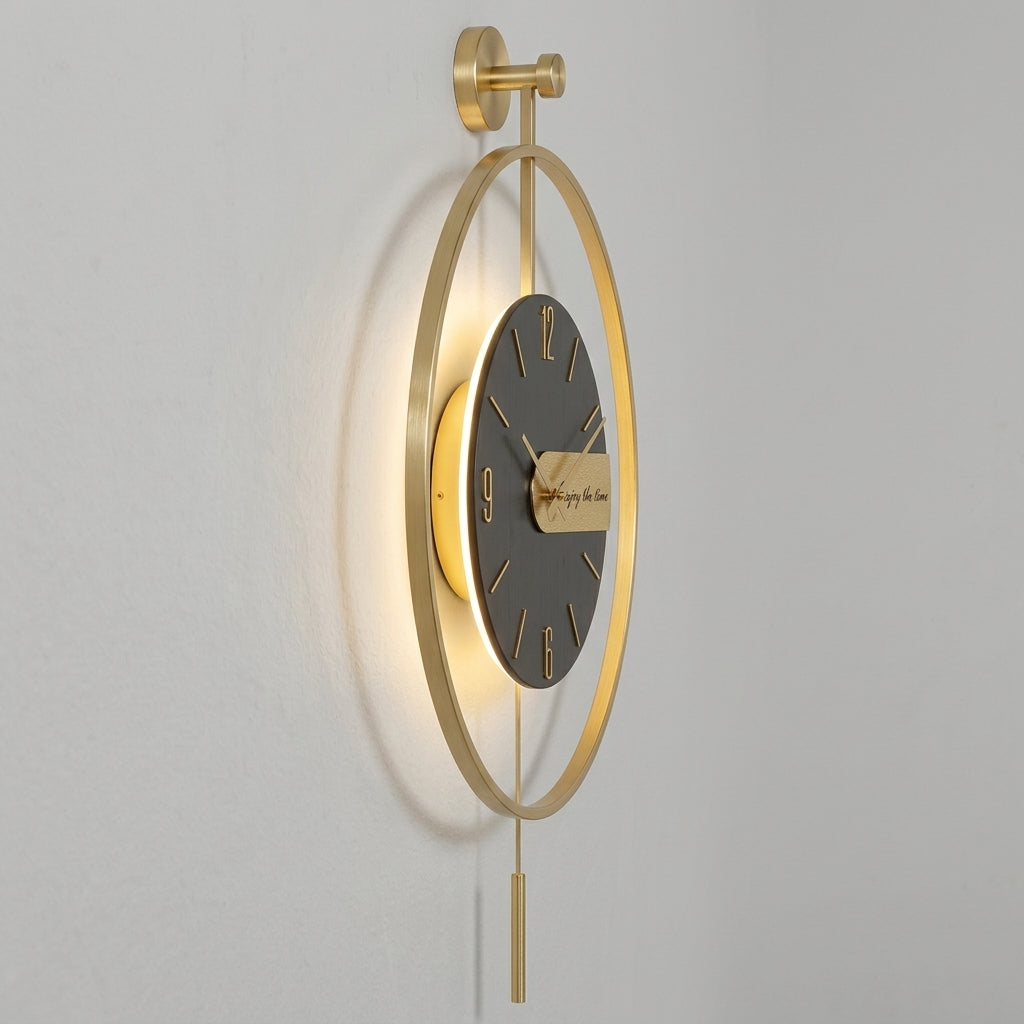 Large Modern Wall Clock LED Light Pendulum
