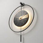 Large Modern Wall Clock LED Light Pendulum