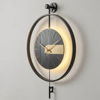 Large Modern Wall Clock LED Light Pendulum