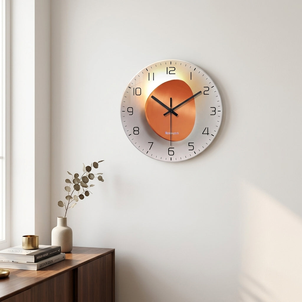 Modern Light Luxury Glass & Crystal Wall Clock