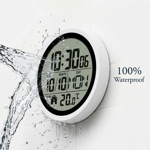 Electronic Shower Wall Clock - Waterproof