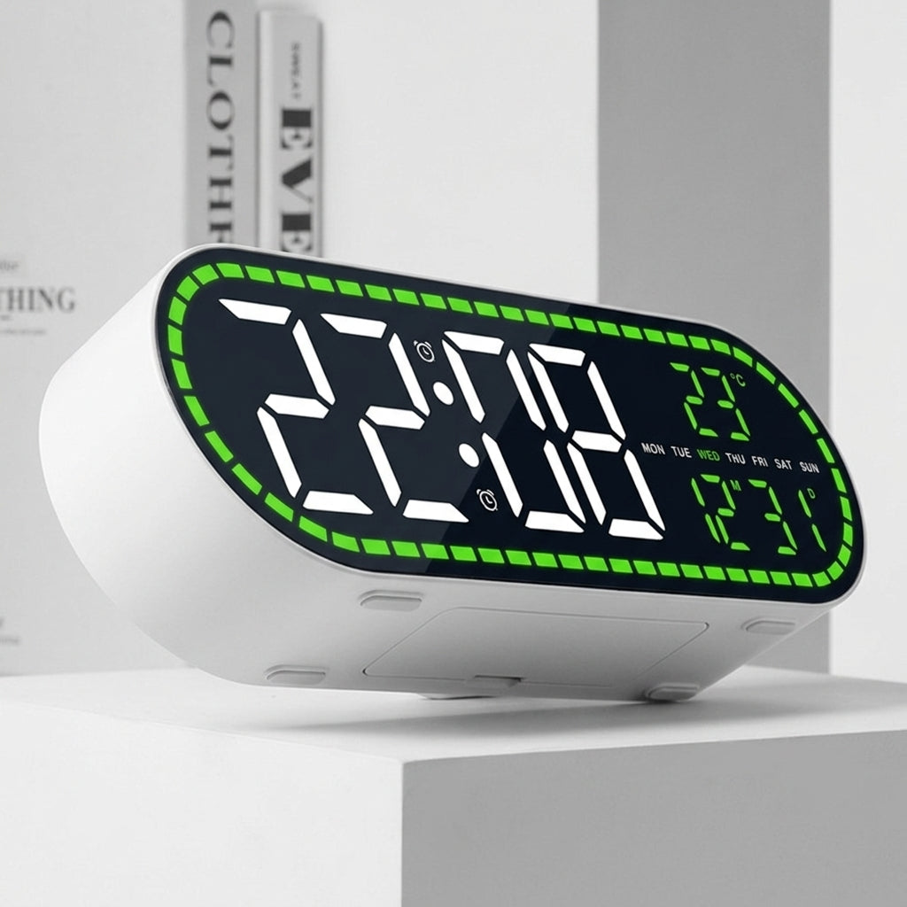 Large Digital Wall Clock LED Oval