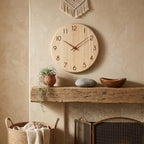 Japanese Style Simple Rubber Wood Wall Clock