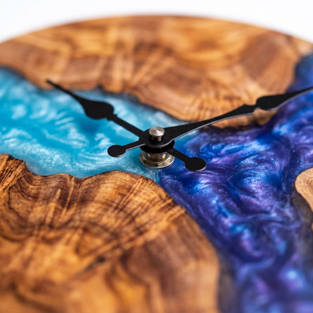 Artistic Mountain Strait Wooden Wall Clock – Silent Quartz