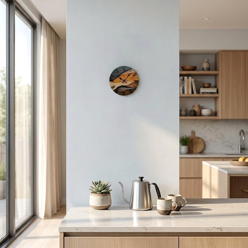 Nordic Minimalist Round Wall Clock – Silent Sweep Quartz