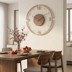 Nordic Minimalist Solid Wood Wall Clock For Living Room