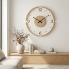 Nordic Minimalist Solid Wood Wall Clock For Living Room